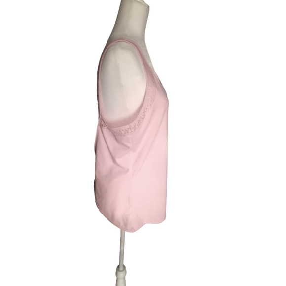 Fabletics Demi lace wrap-back wicking pink tank size large 10-12 - Picture 2 of 9